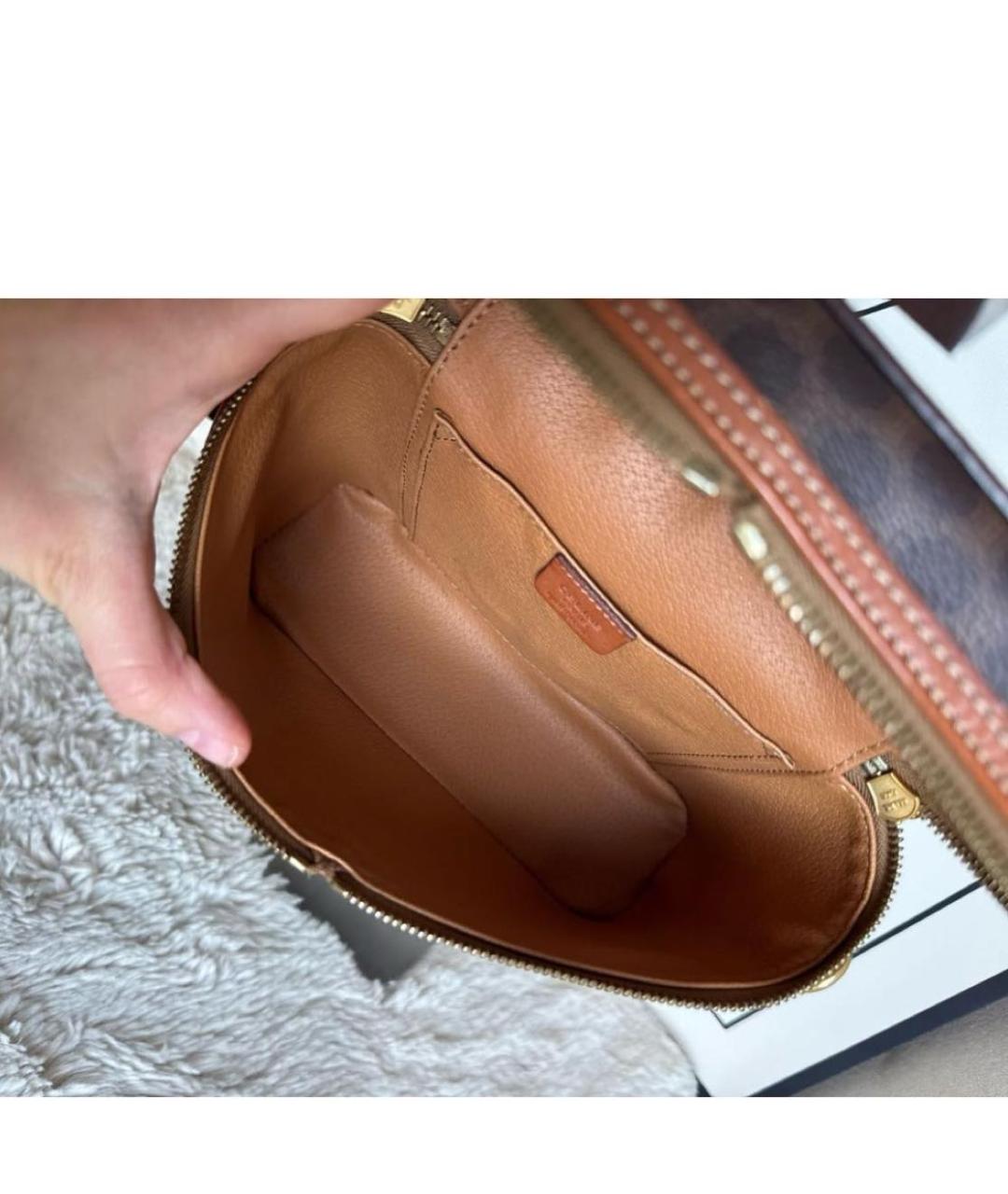 CELINE Коричневая кожаная сумка через плечо, фото 4