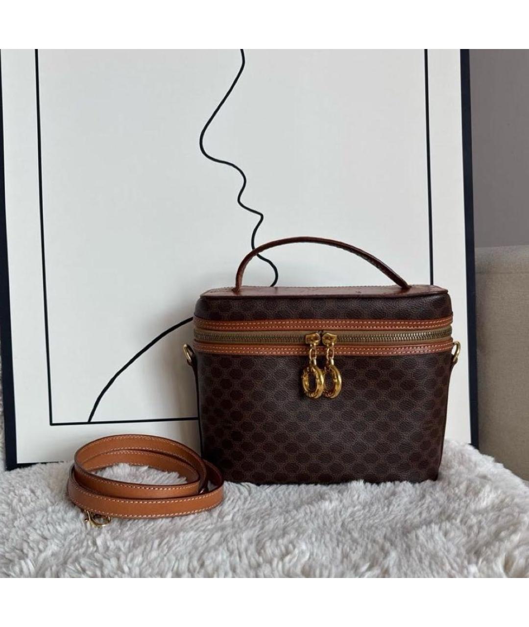 CELINE Коричневая кожаная сумка через плечо, фото 5