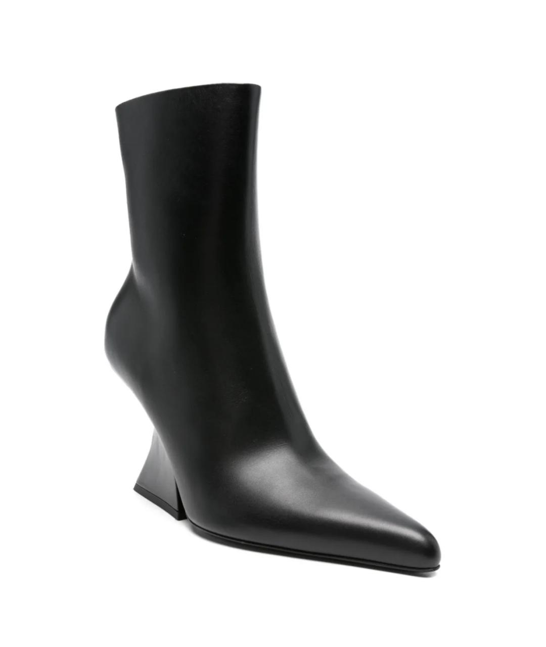 MUGLER Черные кожаные ботильоны, фото 2