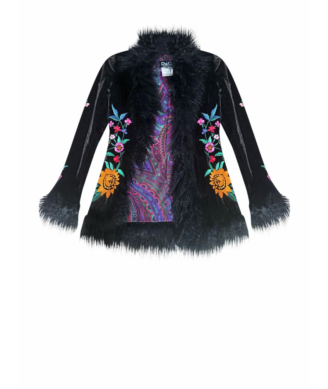 DOLCE&GABBANA Черное вискозное пальто, фото 1