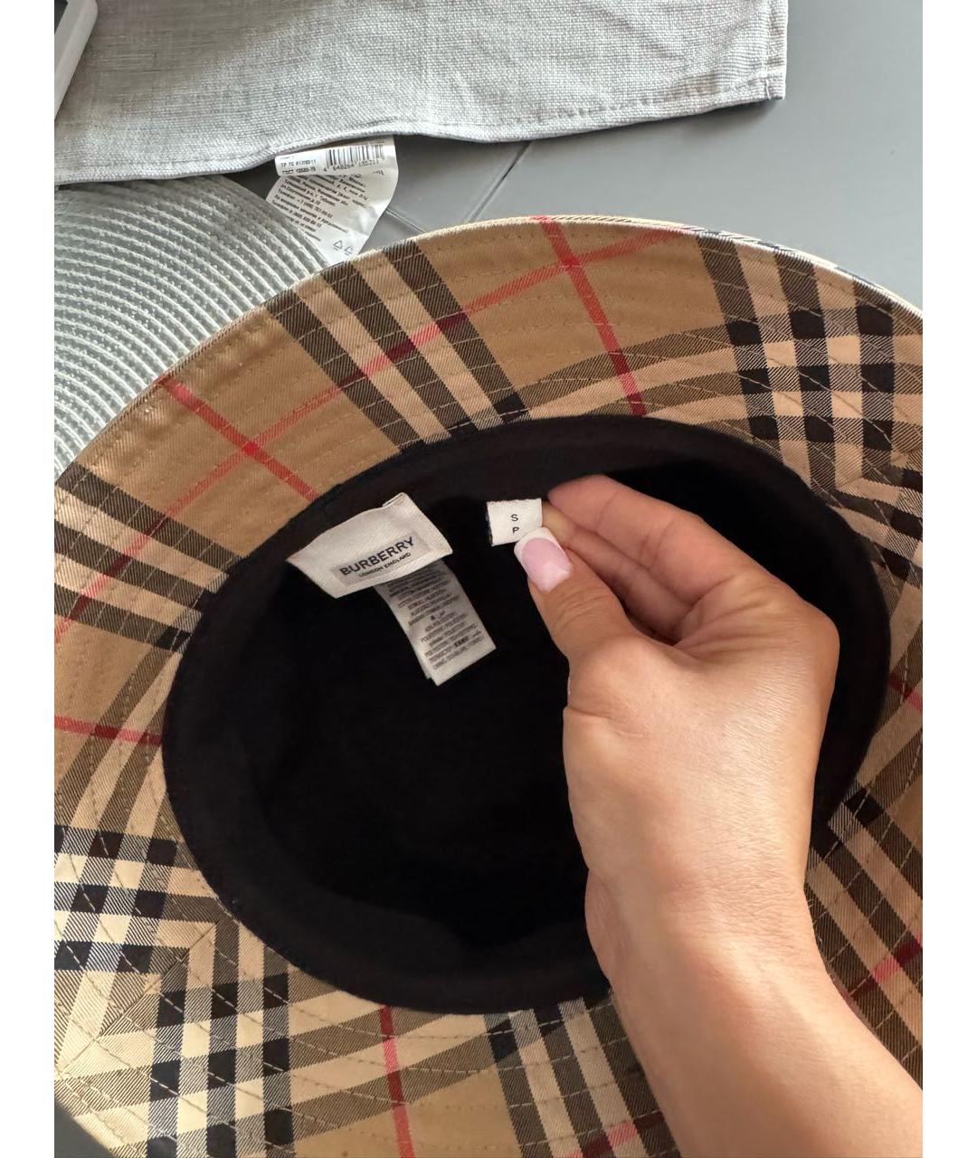 BURBERRY Коричневая хлопковая шляпа, фото 3