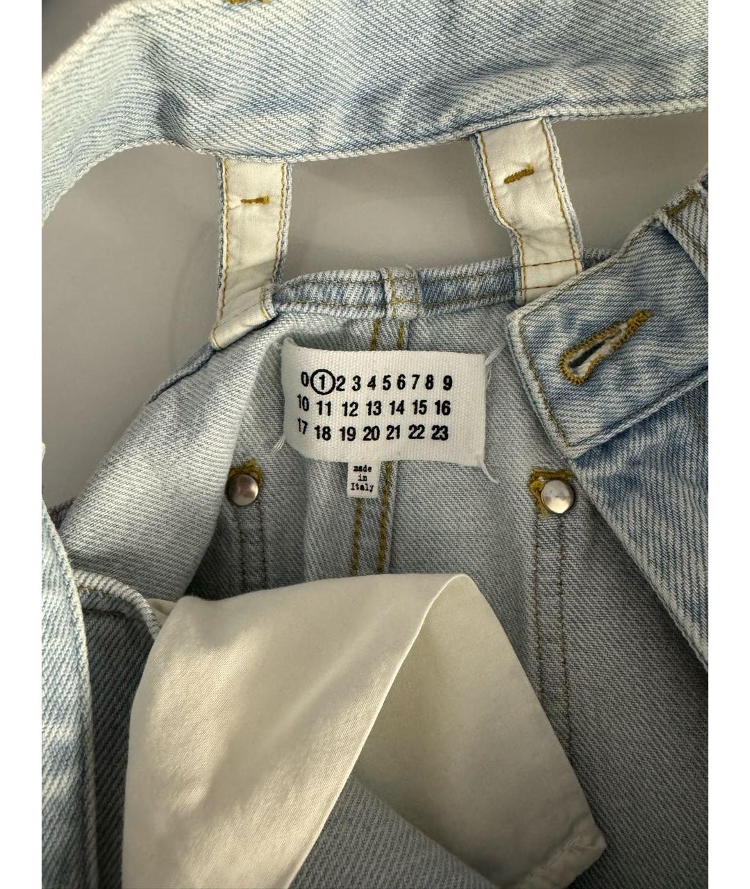 MAISON MARGIELA Голубые хлопковые прямые джинсы, фото 3