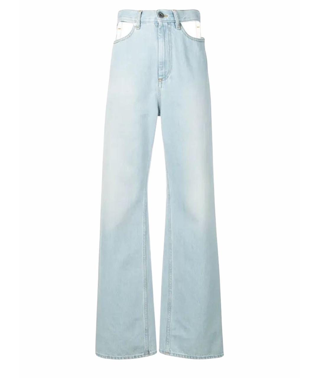 MAISON MARGIELA Голубые хлопковые прямые джинсы, фото 1