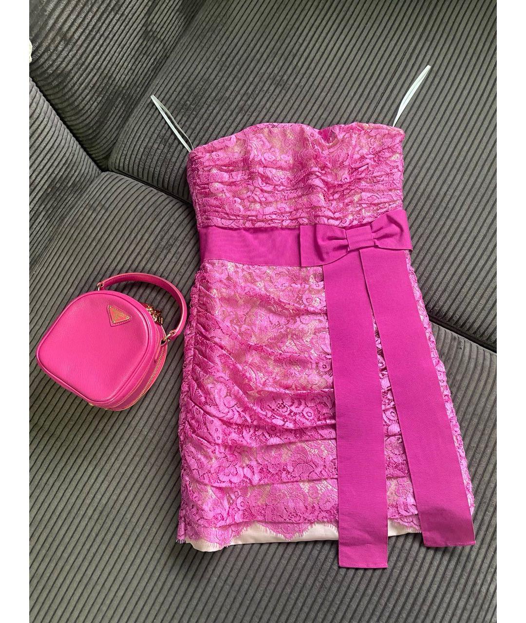 DOLCE&GABBANA Фуксия коктейльное платье, фото 9