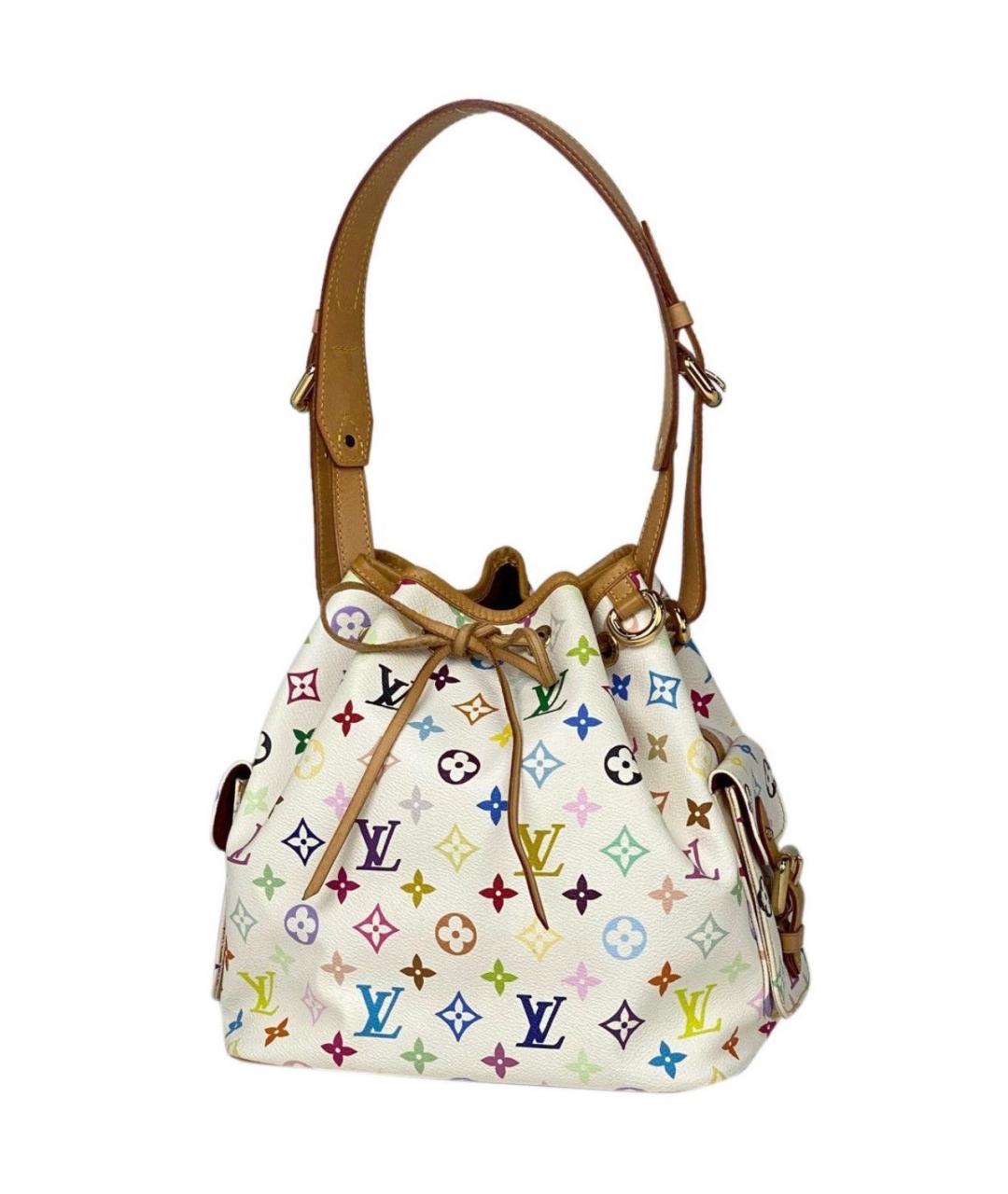 LOUIS VUITTON Белая кожаная сумка тоут, фото 8