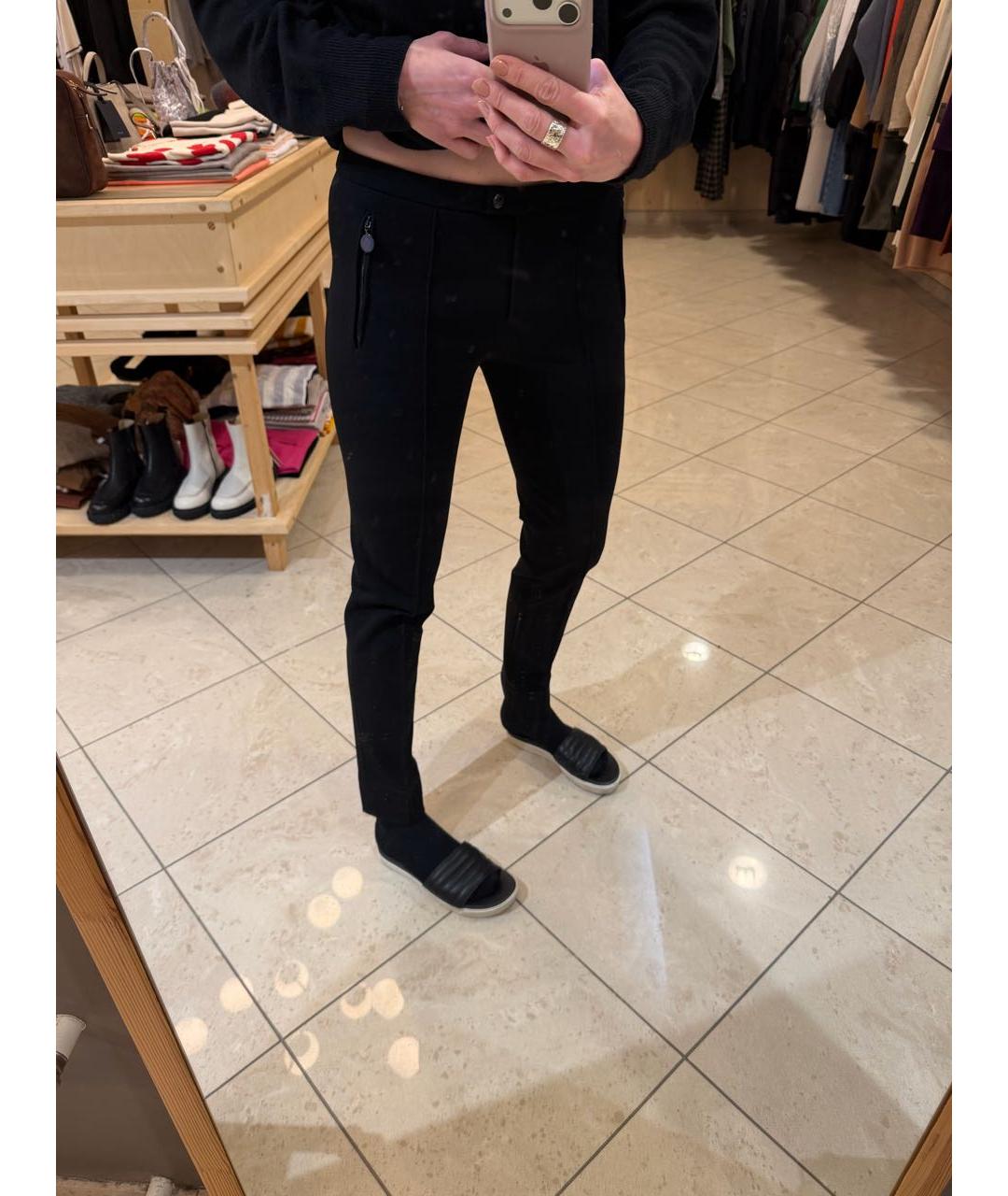 MONCLER Черные полиамидовые брюки узкие, фото 6