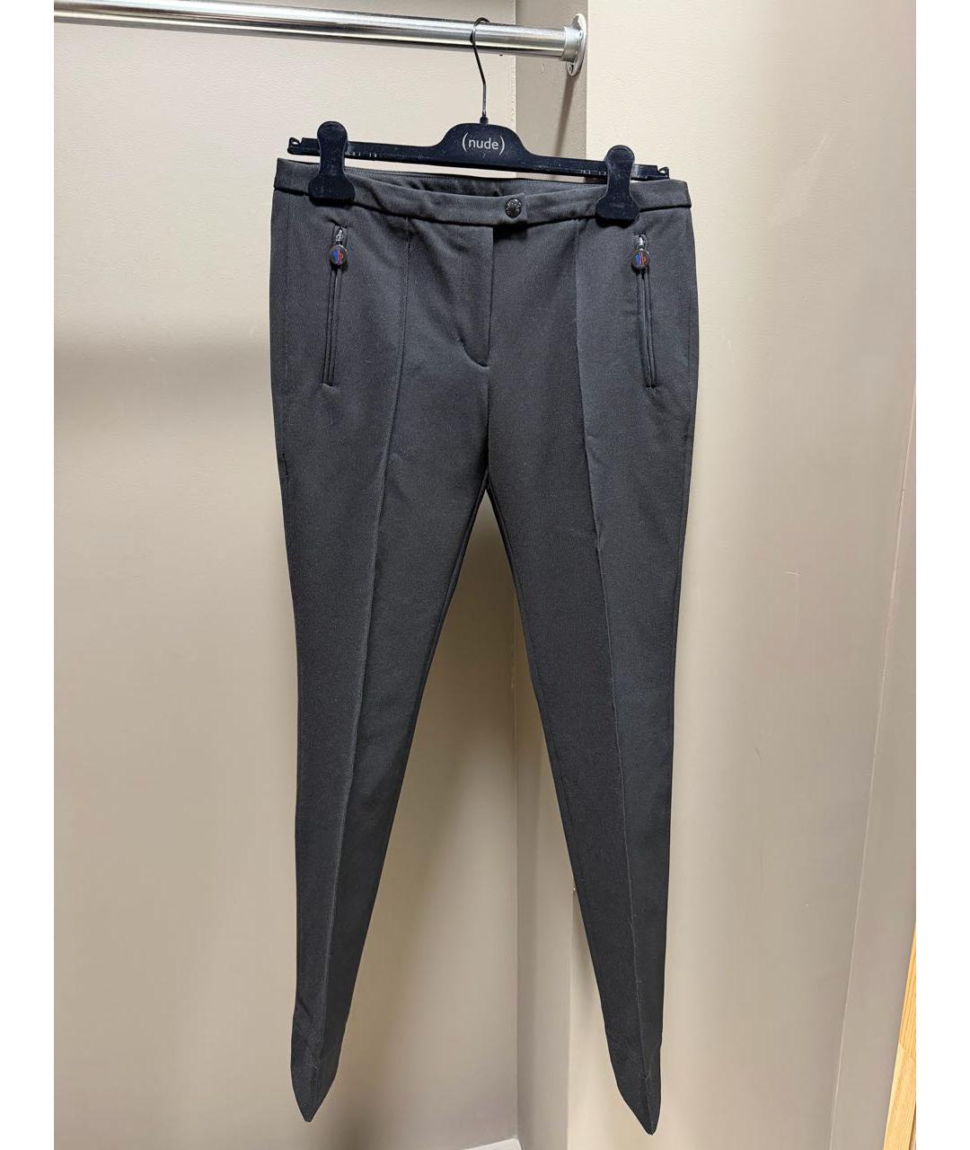 MONCLER Черные полиамидовые брюки узкие, фото 9