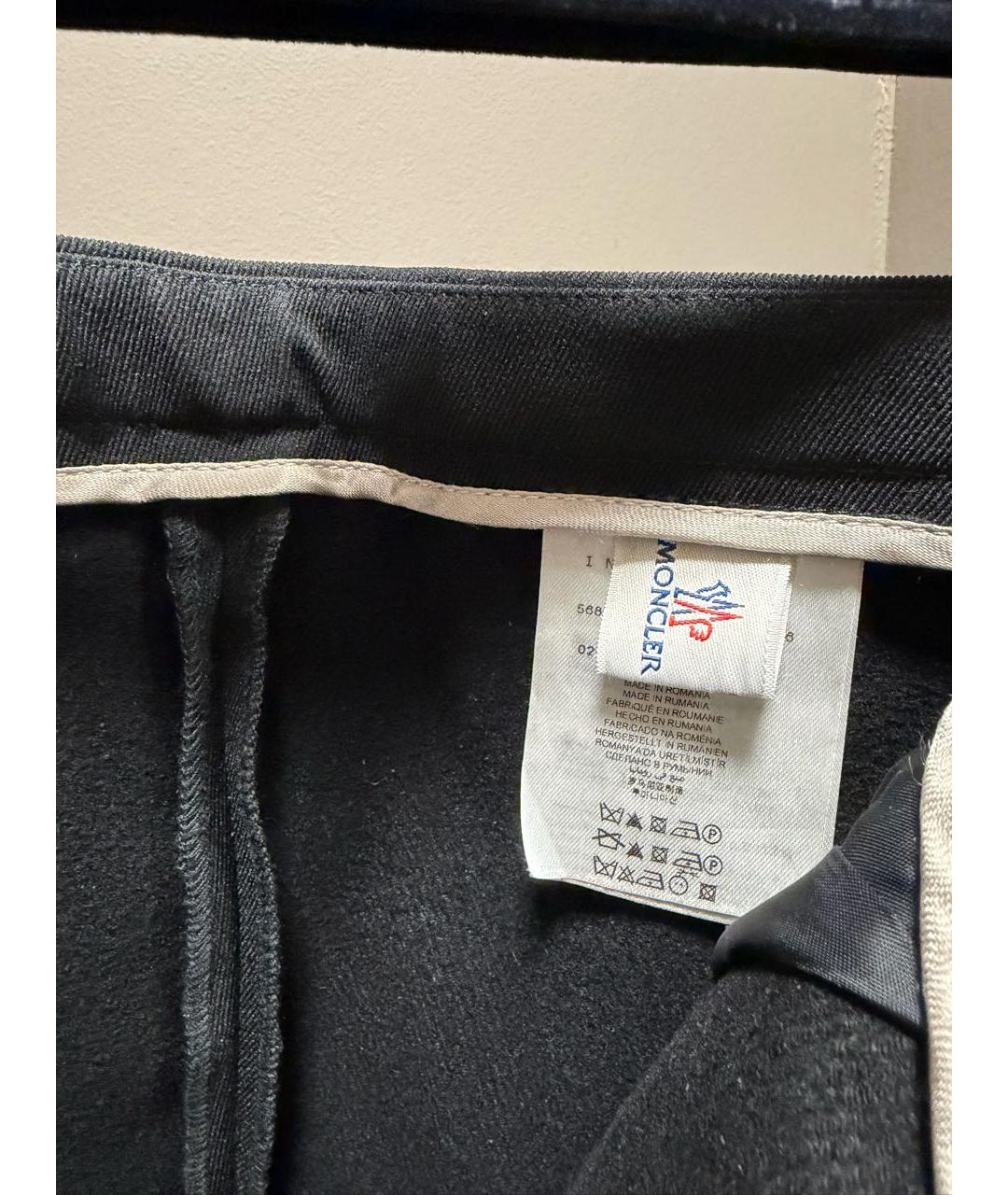 MONCLER Черные полиамидовые брюки узкие, фото 3