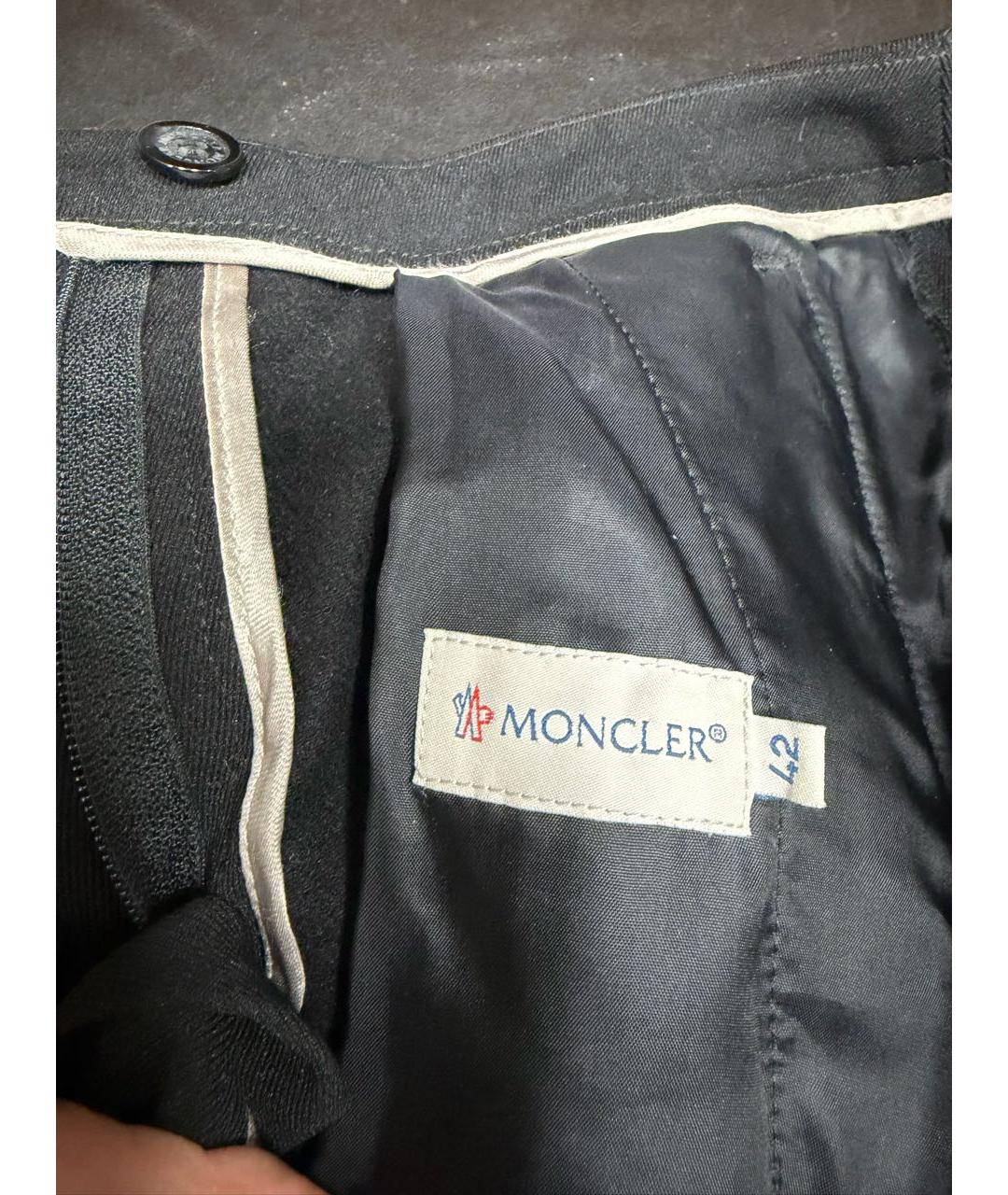 MONCLER Черные полиамидовые брюки узкие, фото 7