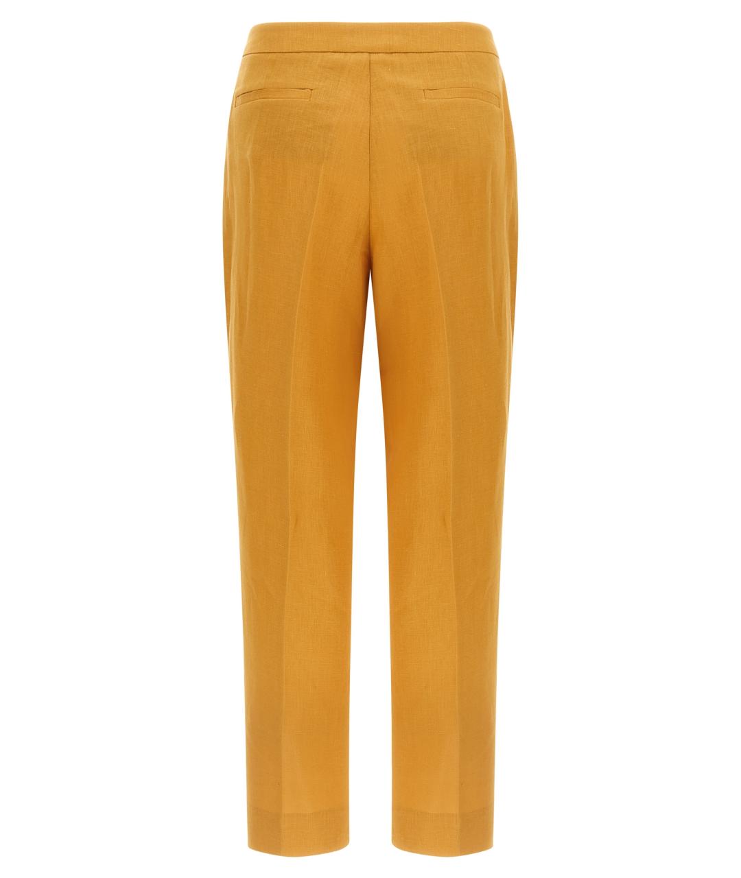 HERNO Оранжевое льняные прямые брюки, фото 2