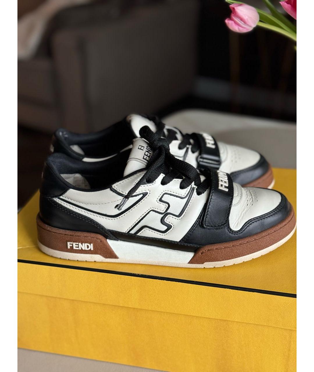 FENDI Мульти кожаные кеды, фото 2