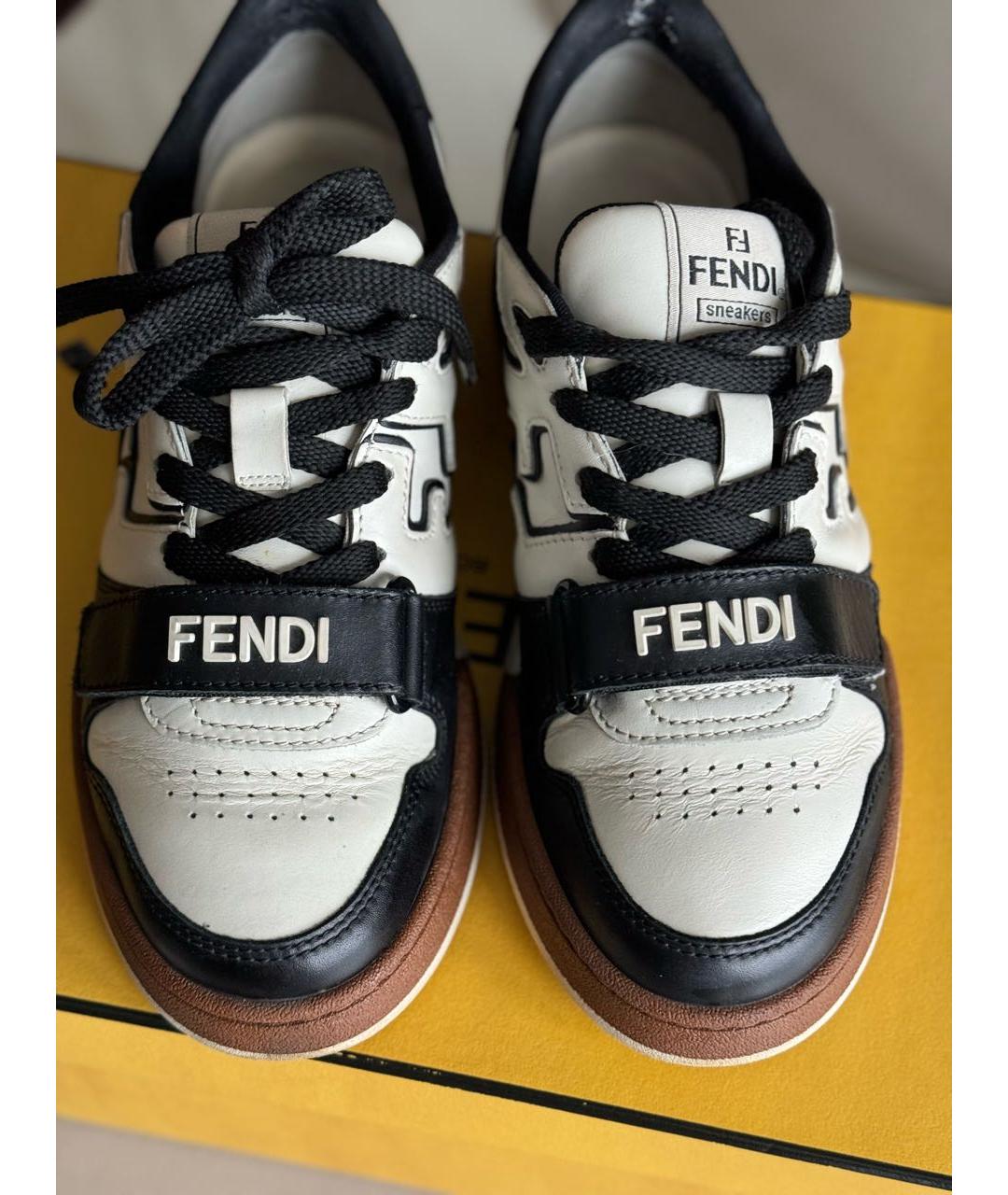 FENDI Мульти кожаные кеды, фото 4