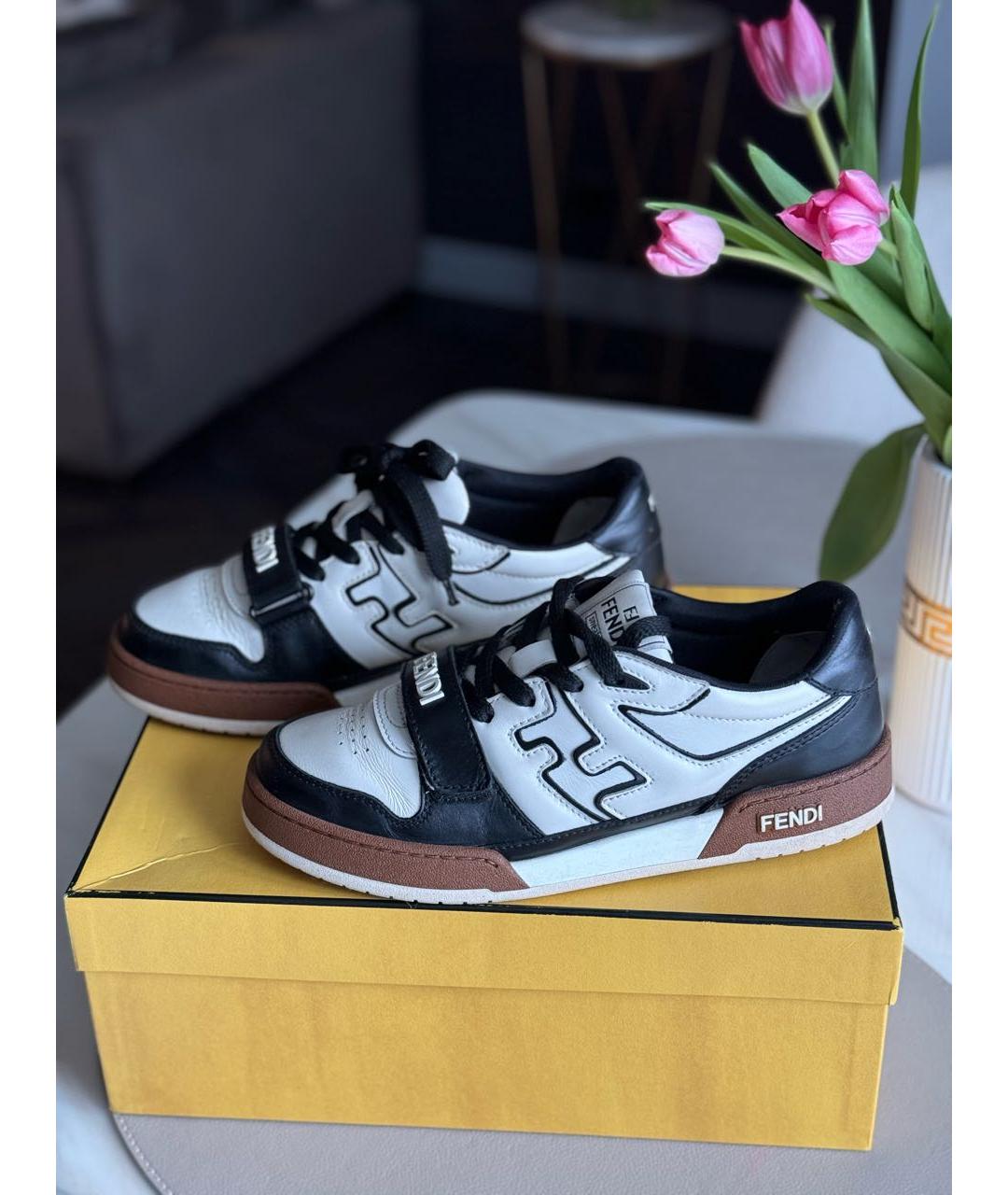 FENDI Мульти кожаные кеды, фото 3