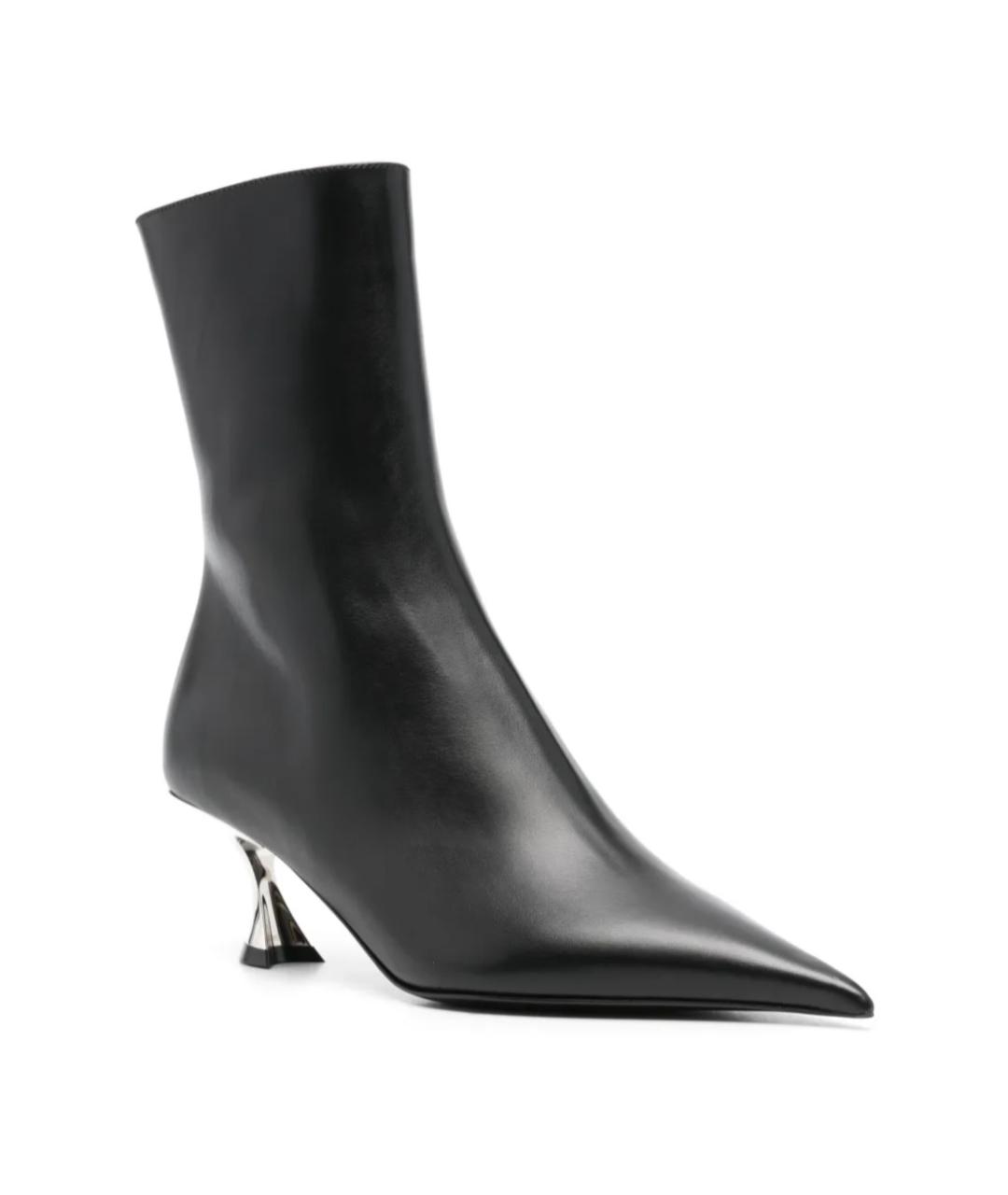 MUGLER Черные кожаные ботильоны, фото 2