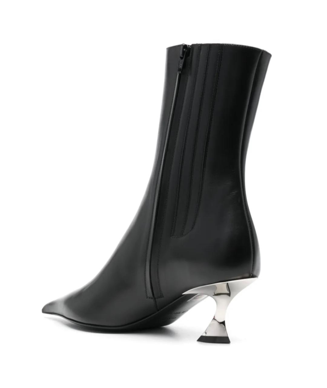 MUGLER Черные кожаные ботильоны, фото 4