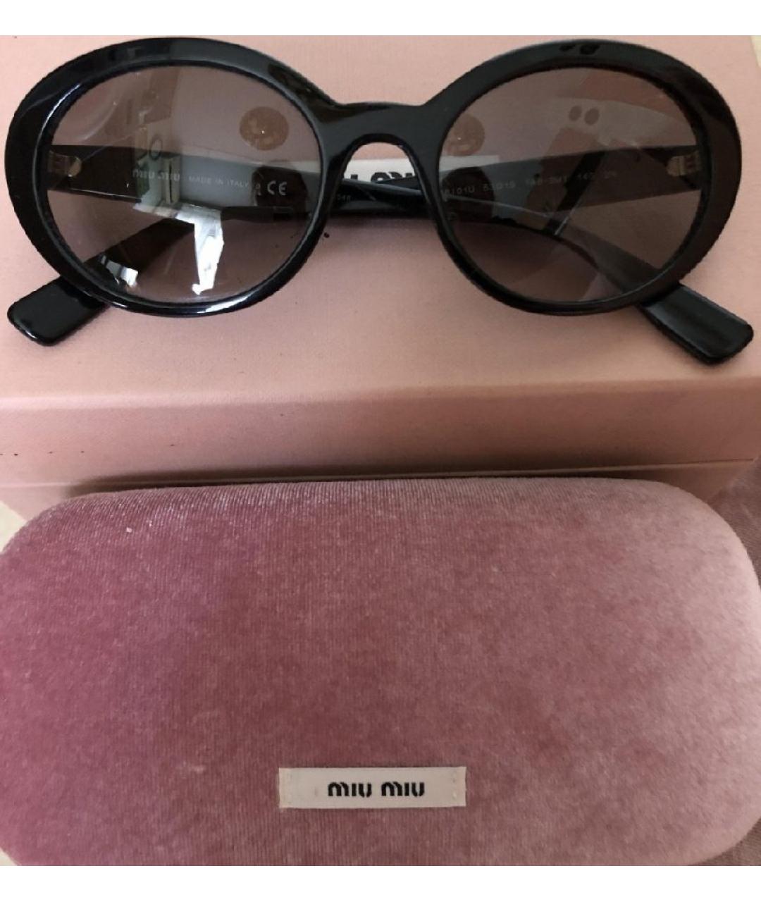 MIU MIU Черные пластиковые солнцезащитные очки, фото 2