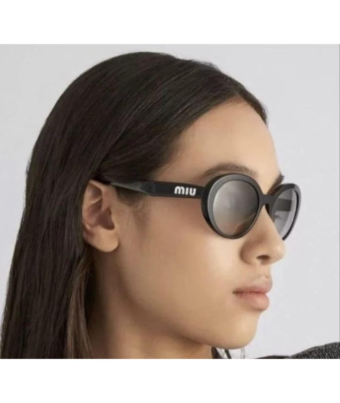 MIU MIU Черные пластиковые солнцезащитные очки, фото 6