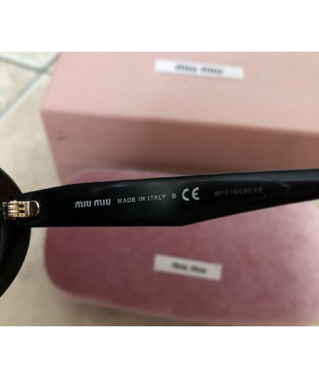 MIU MIU Черные пластиковые солнцезащитные очки, фото 5