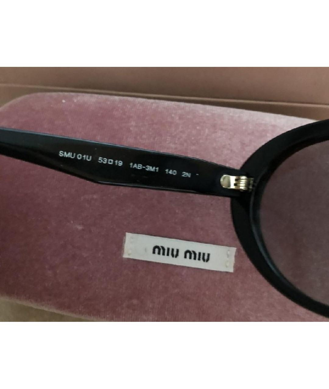 MIU MIU Черные пластиковые солнцезащитные очки, фото 4
