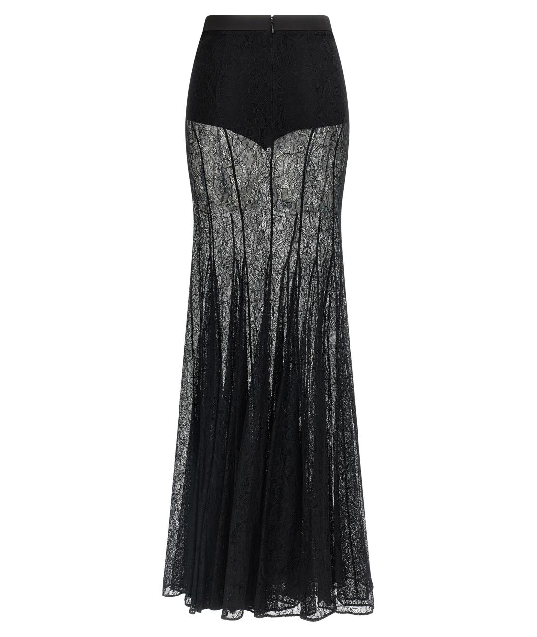 ELISABETTA FRANCHI Черная полиамидовая юбка макси, фото 2