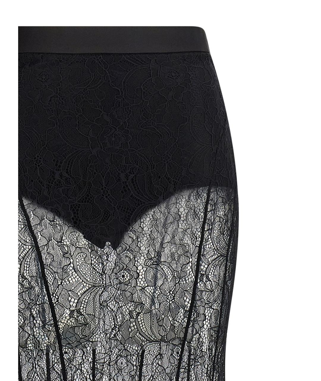 ELISABETTA FRANCHI Черная полиамидовая юбка макси, фото 3