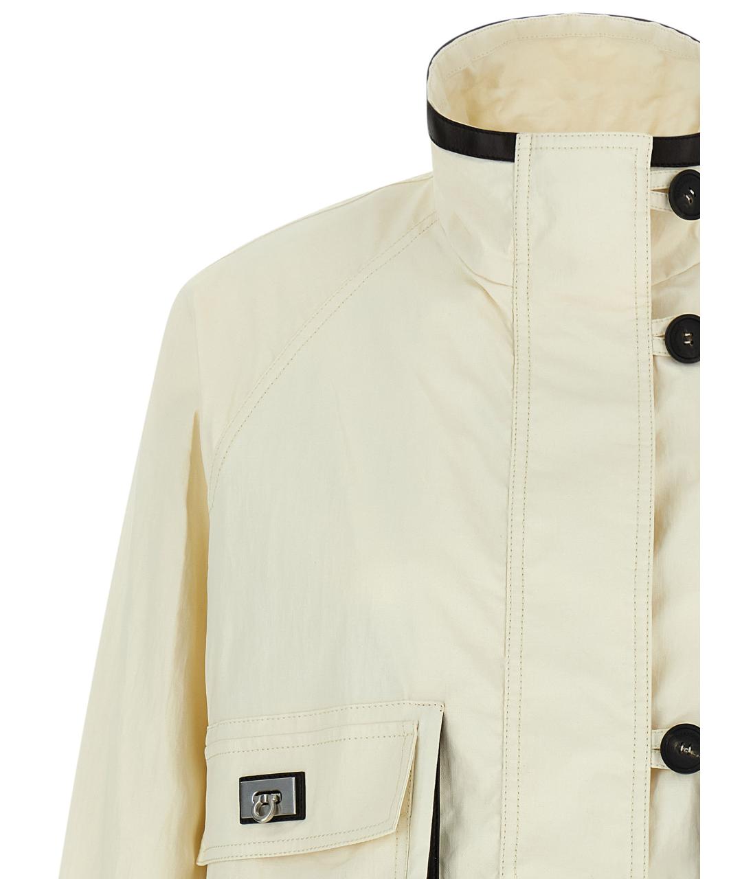 FERRAGAMO Белая льняная куртка, фото 3