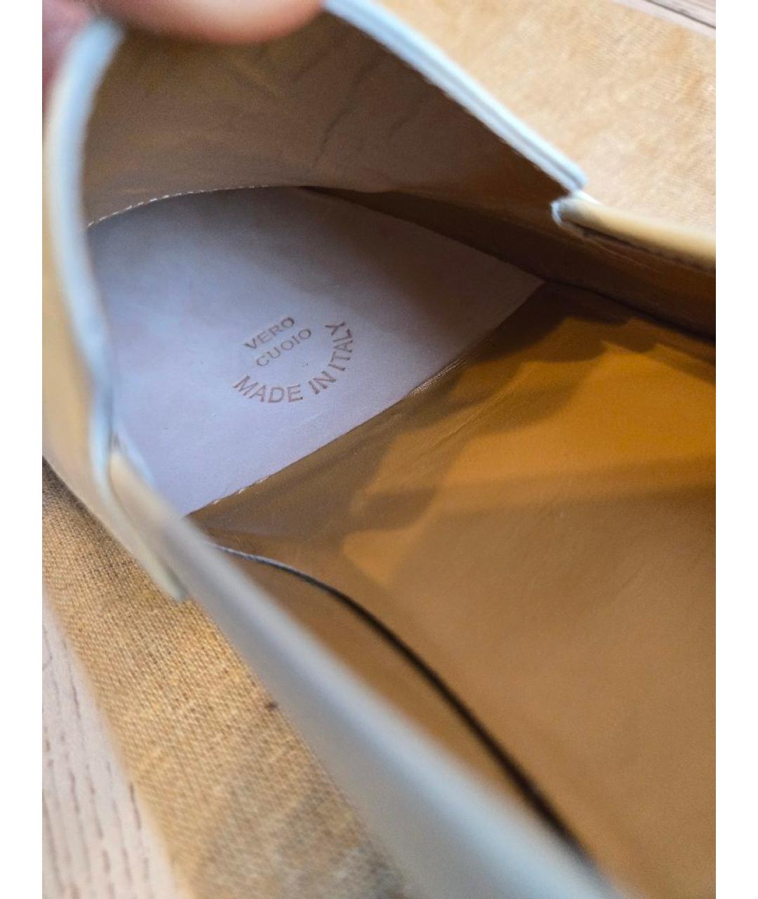 GUCCI Бежевые кожаные лоферы, фото 6