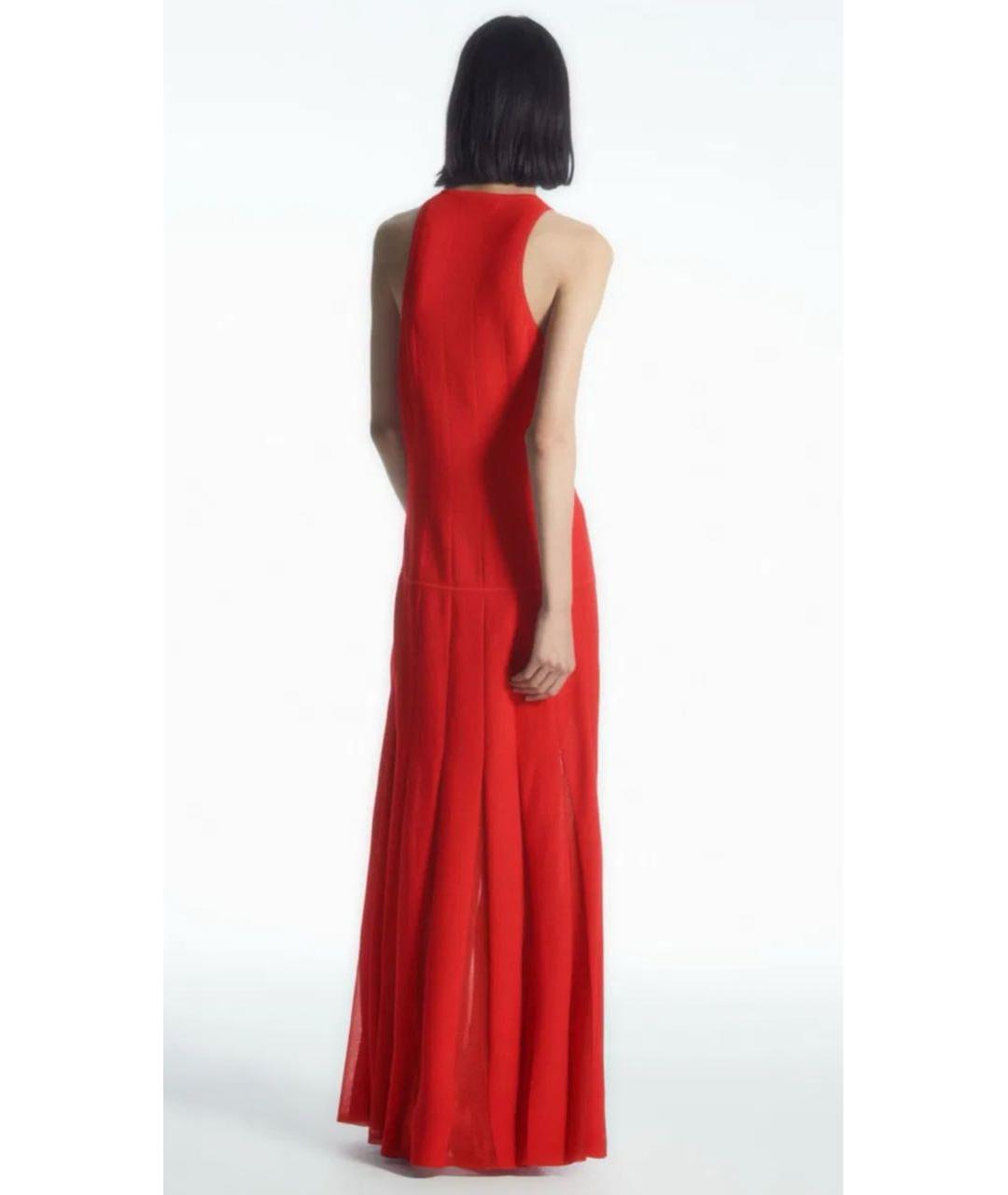 COS Красное хлопко-эластановое коктейльное платье, фото 2