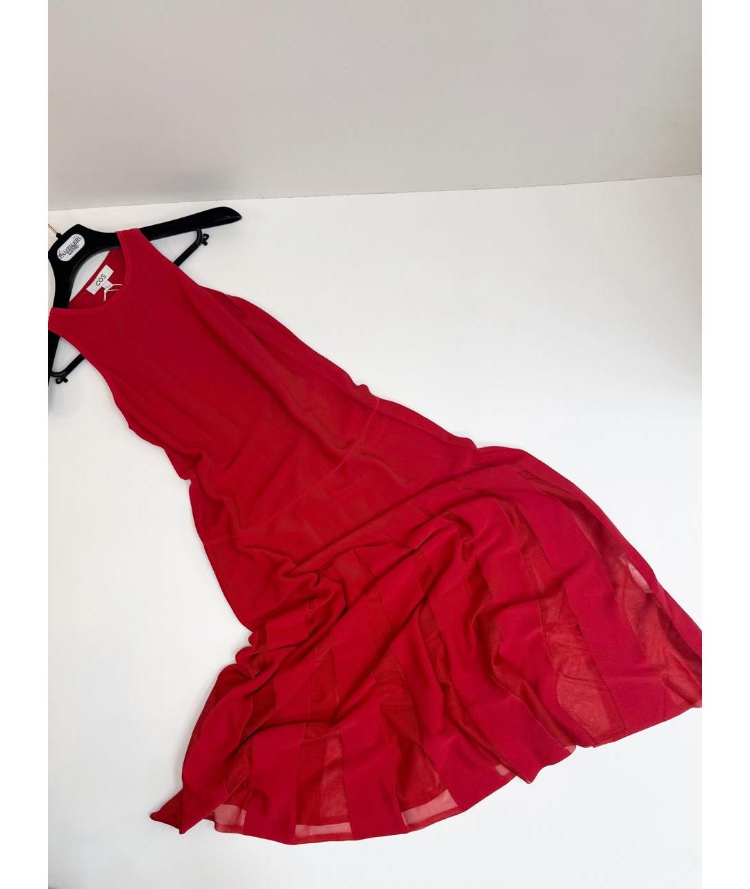 COS Красное хлопко-эластановое коктейльное платье, фото 5