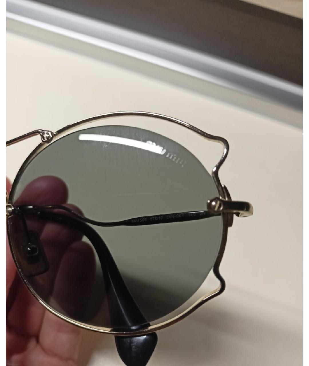 MIU MIU Серебряные металлические солнцезащитные очки, фото 5