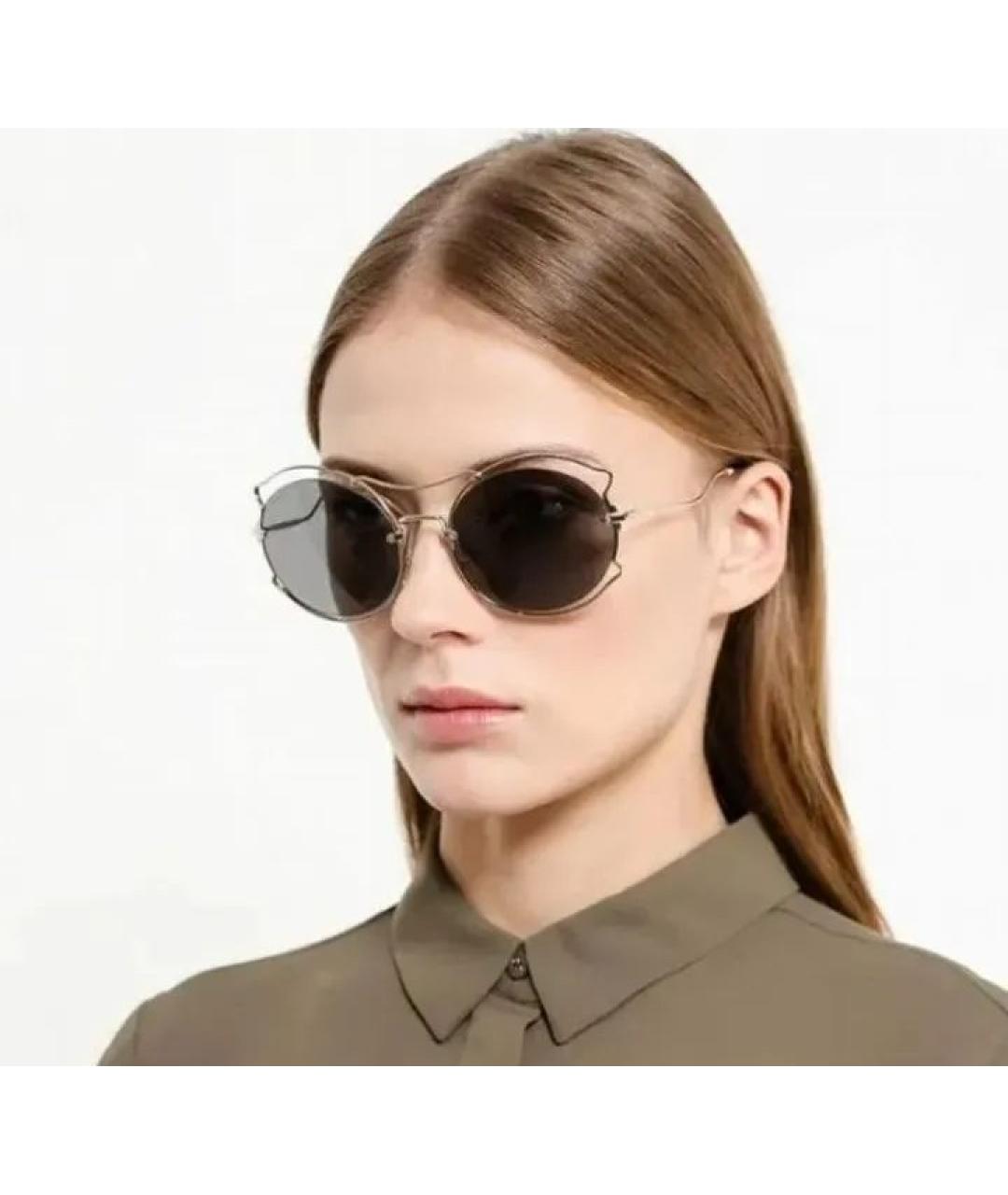 MIU MIU Серебряные металлические солнцезащитные очки, фото 3