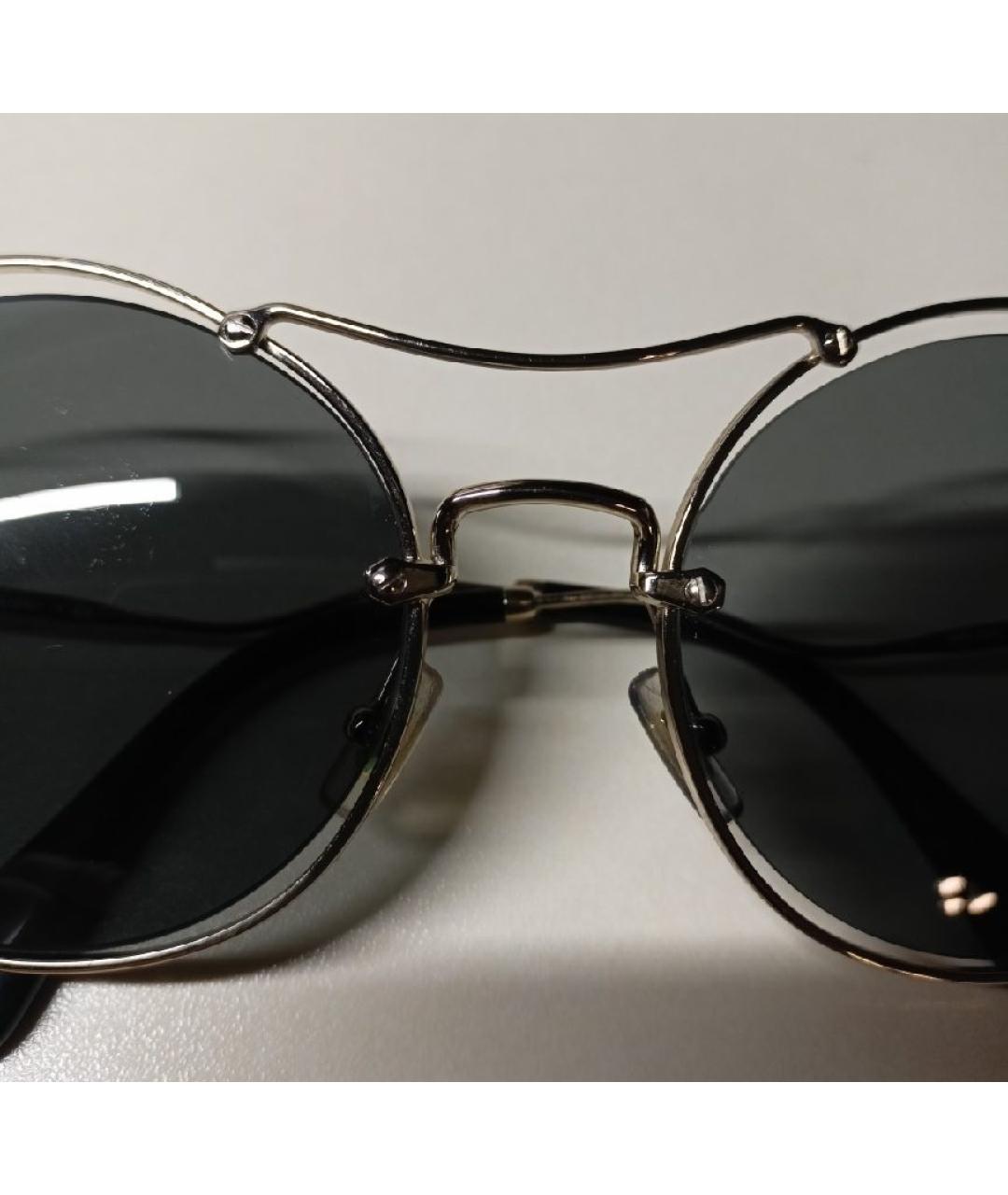 MIU MIU Серебряные металлические солнцезащитные очки, фото 7