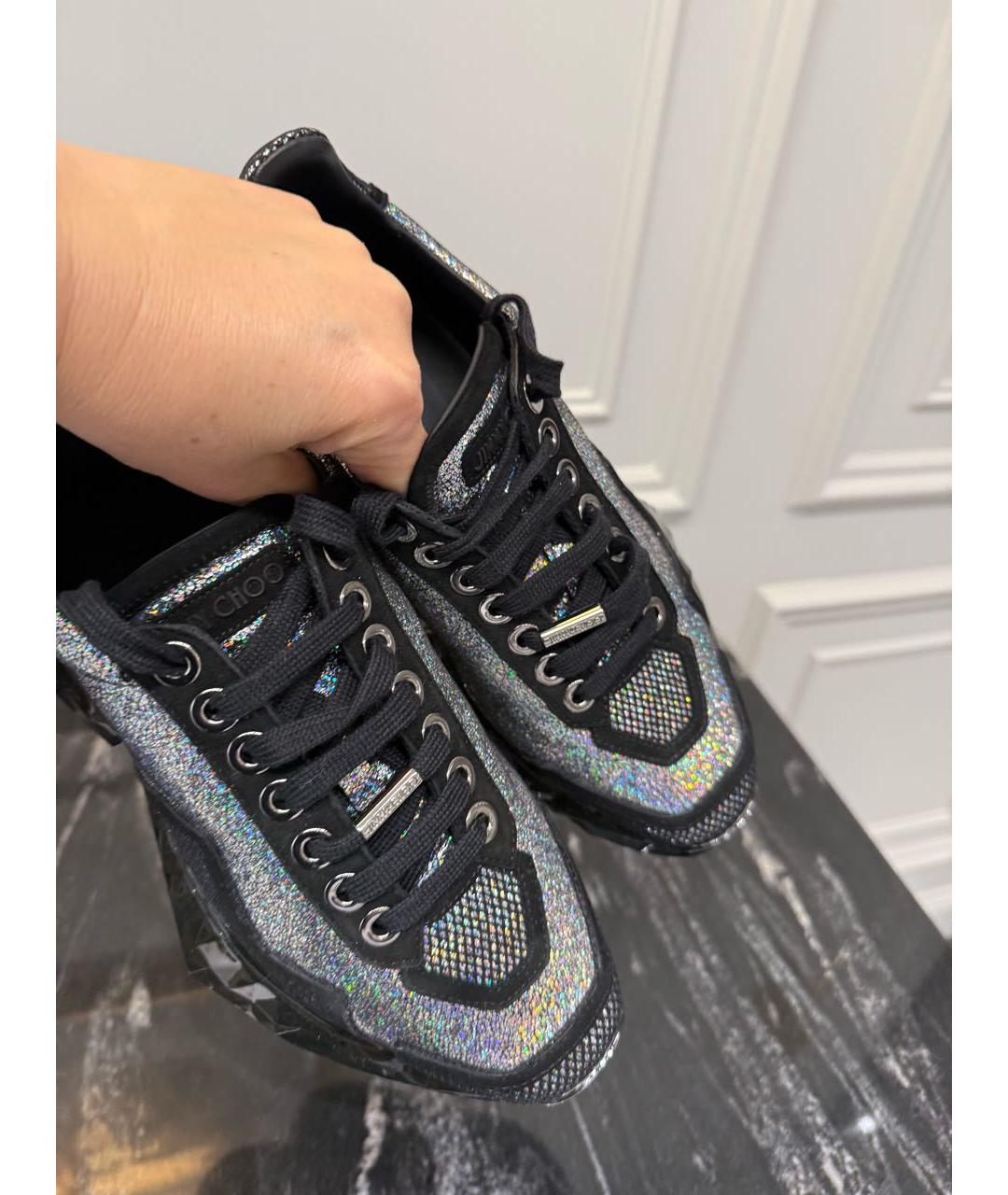 JIMMY CHOO Серебряные кроссовки, фото 5