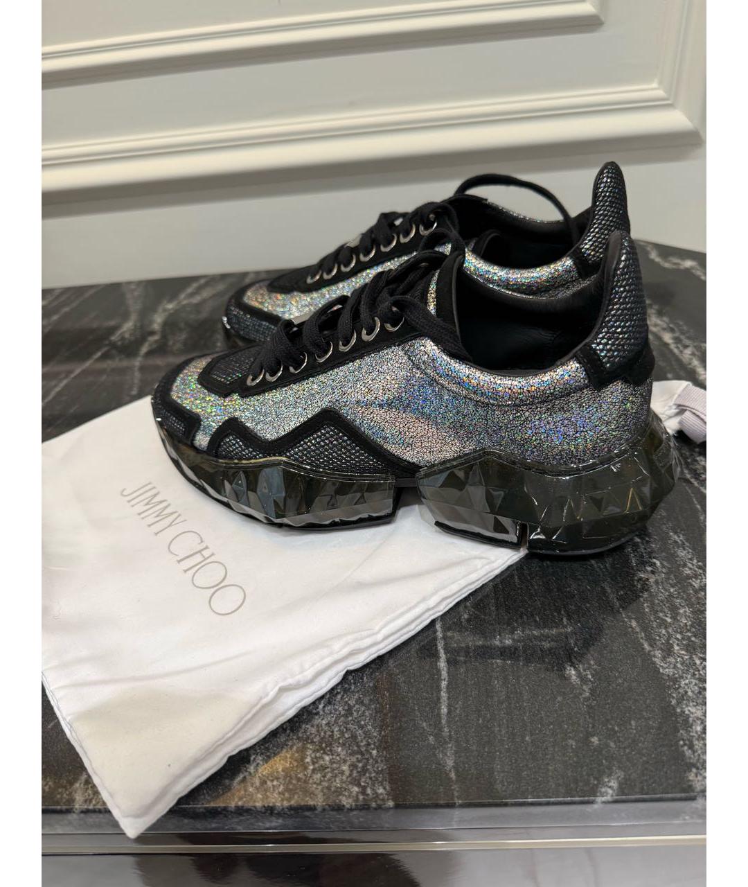 JIMMY CHOO Серебряные кроссовки, фото 6