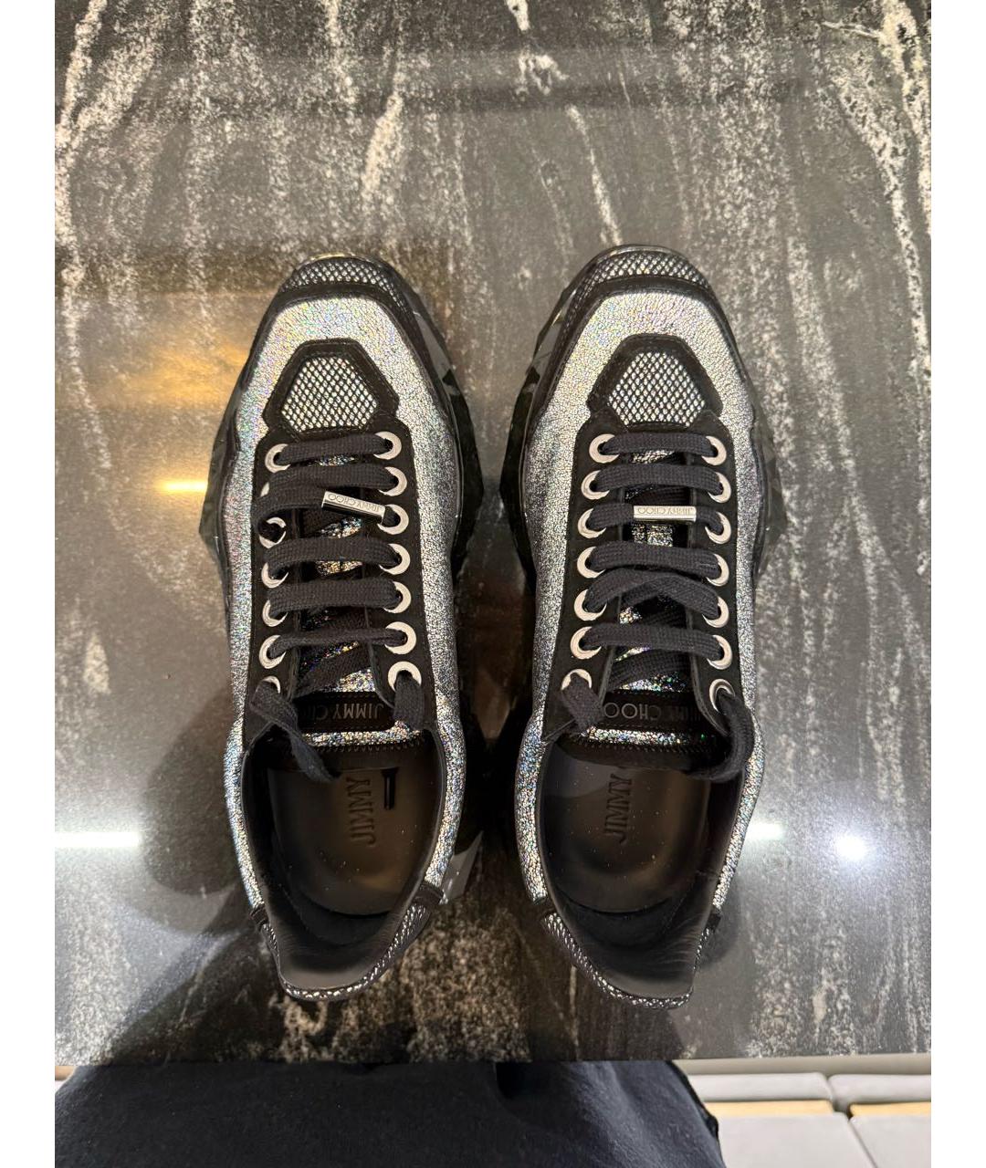 JIMMY CHOO Серебряные кроссовки, фото 3