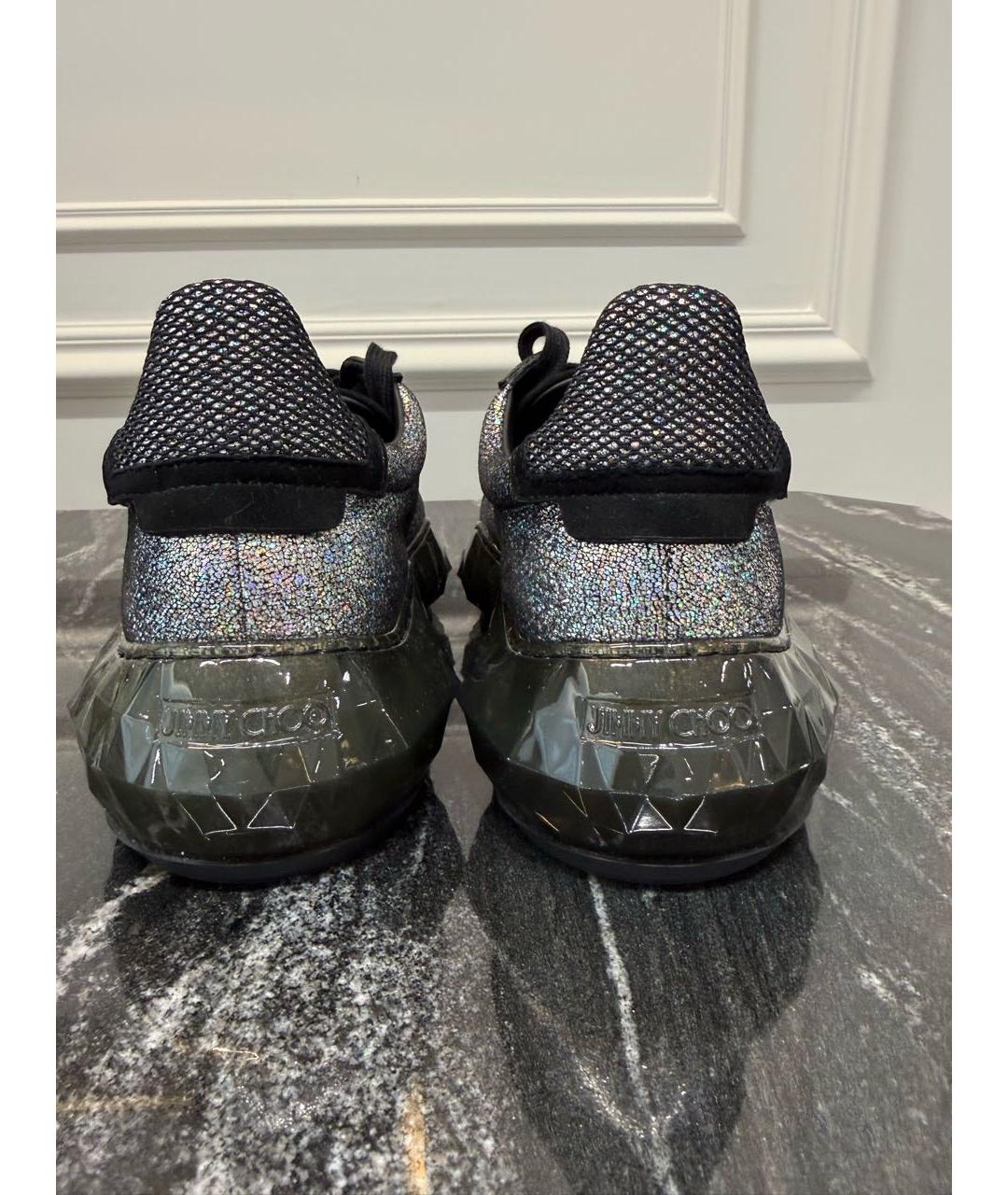 JIMMY CHOO Серебряные кроссовки, фото 4