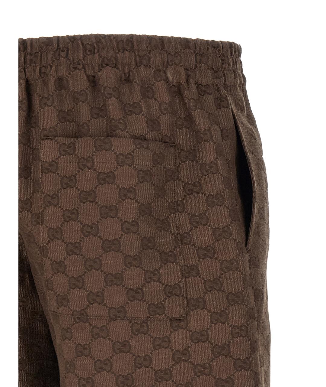 GUCCI Коричневые льняные шорты, фото 4