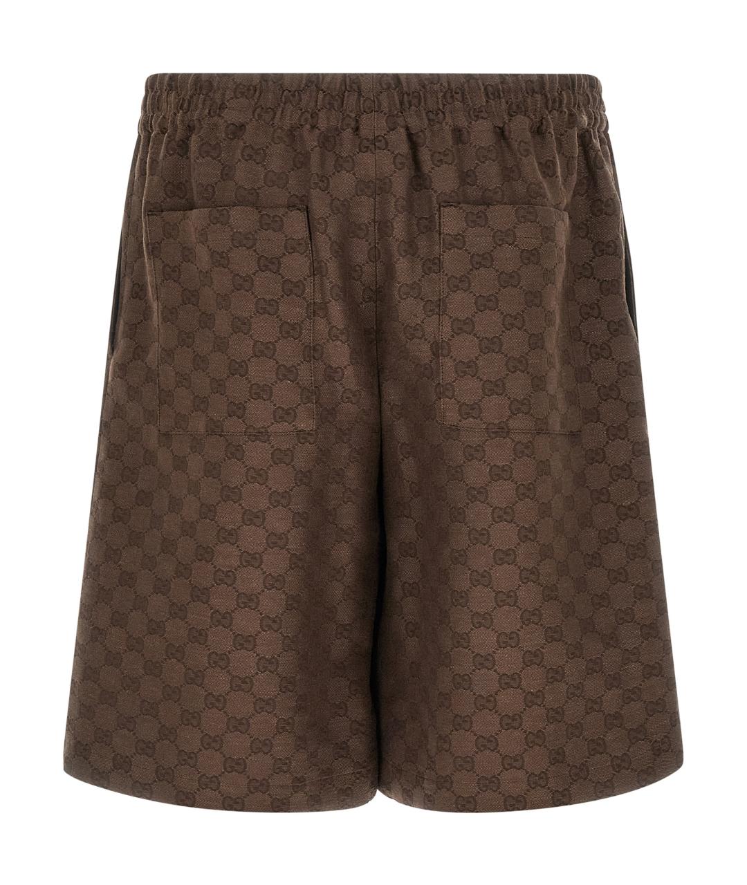 GUCCI Коричневые льняные шорты, фото 2