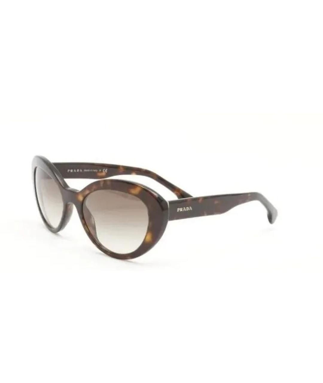 PRADA Коричневые пластиковые солнцезащитные очки, фото 5