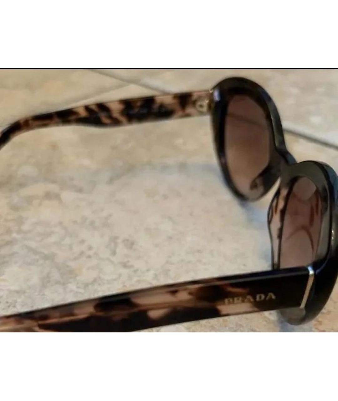 PRADA Коричневые пластиковые солнцезащитные очки, фото 4