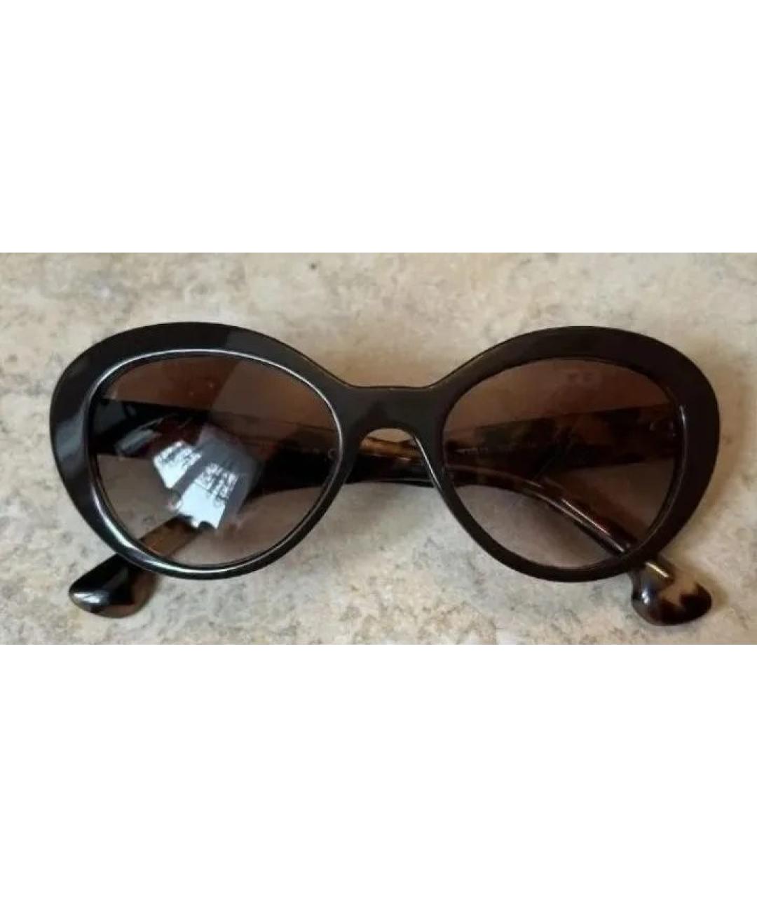 PRADA Коричневые пластиковые солнцезащитные очки, фото 3