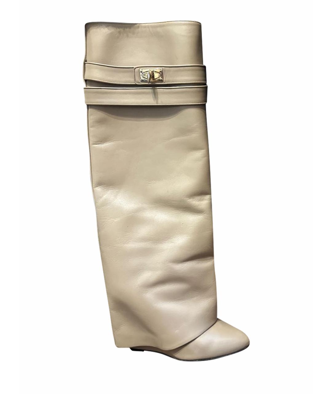 GIVENCHY Бежевые кожаные сапоги, фото 1