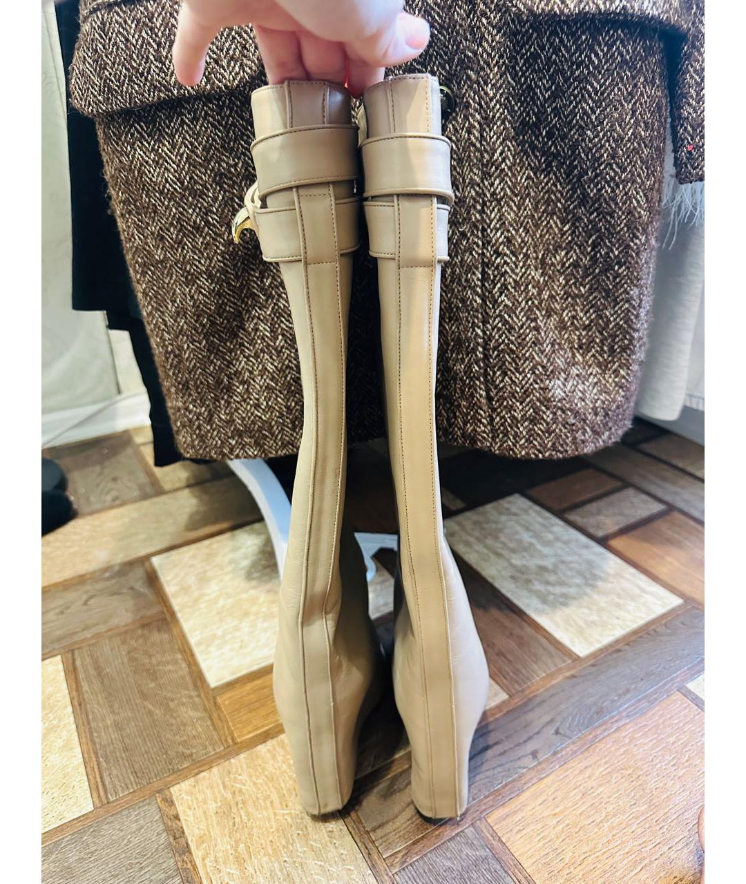 GIVENCHY Бежевые кожаные сапоги, фото 4