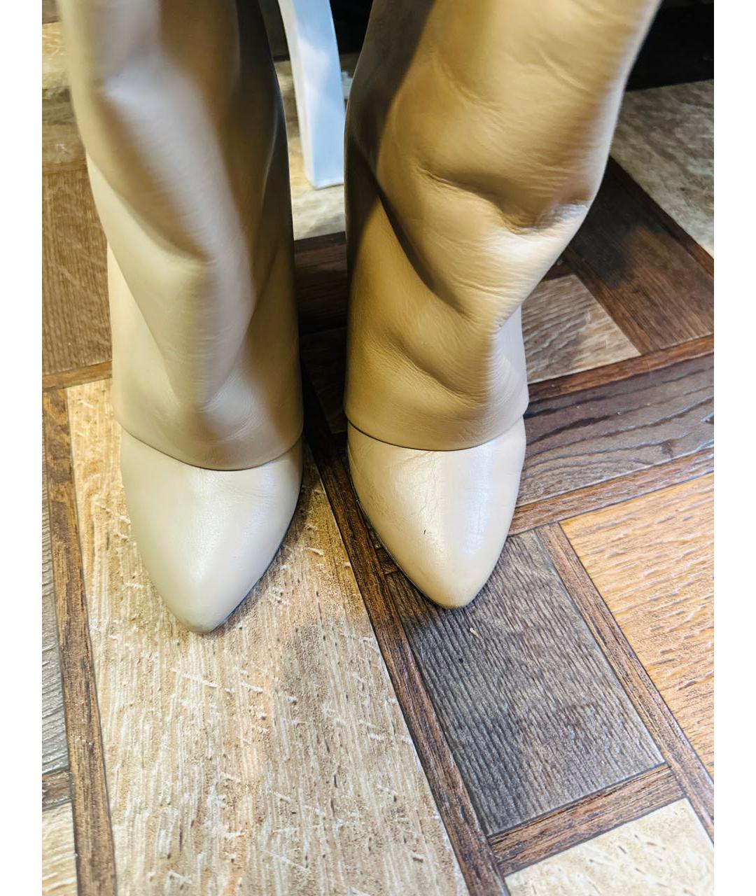 GIVENCHY Бежевые кожаные сапоги, фото 3