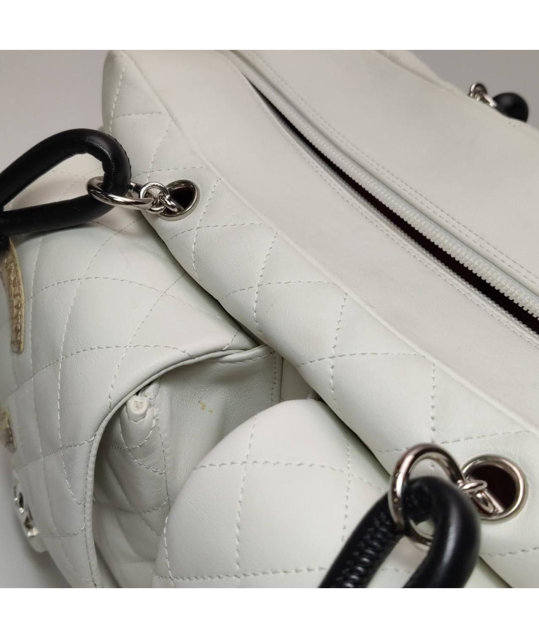 CHANEL Белая кожаная сумка тоут, фото 6