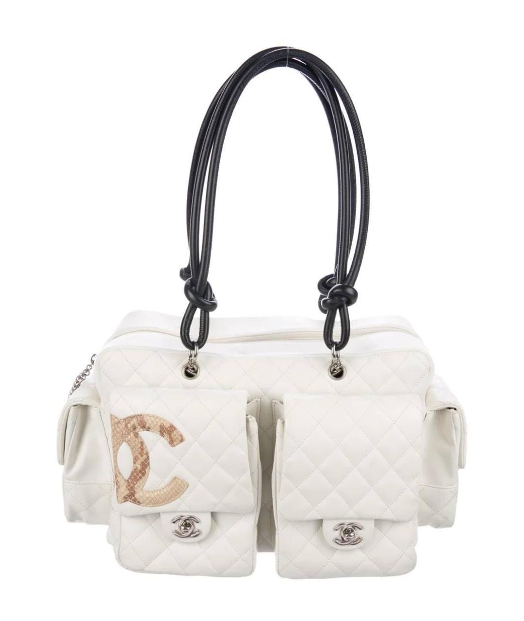 CHANEL Белая кожаная сумка тоут, фото 8