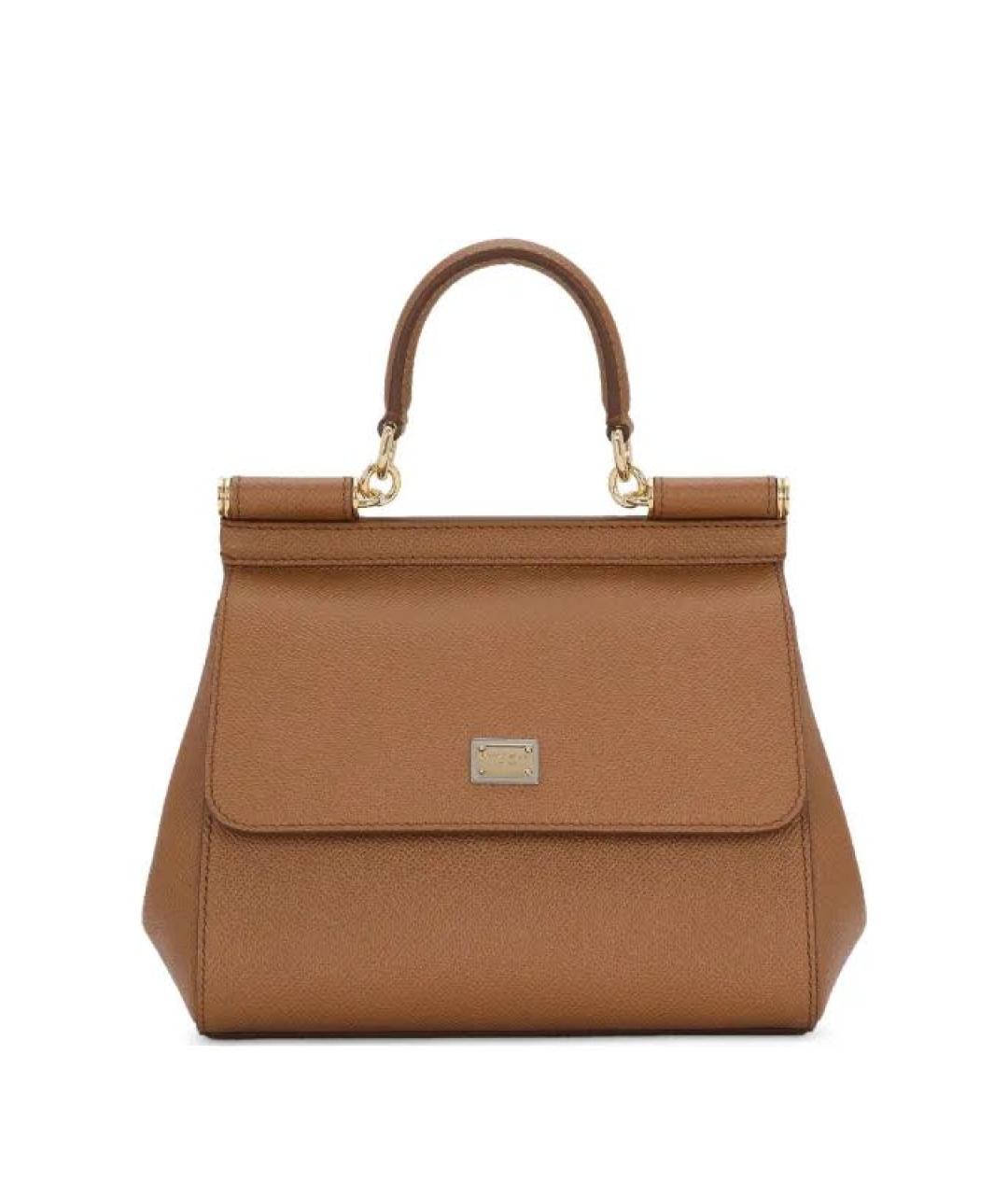 DOLCE&GABBANA Коричневая кожаная сумка с короткими ручками, фото 8