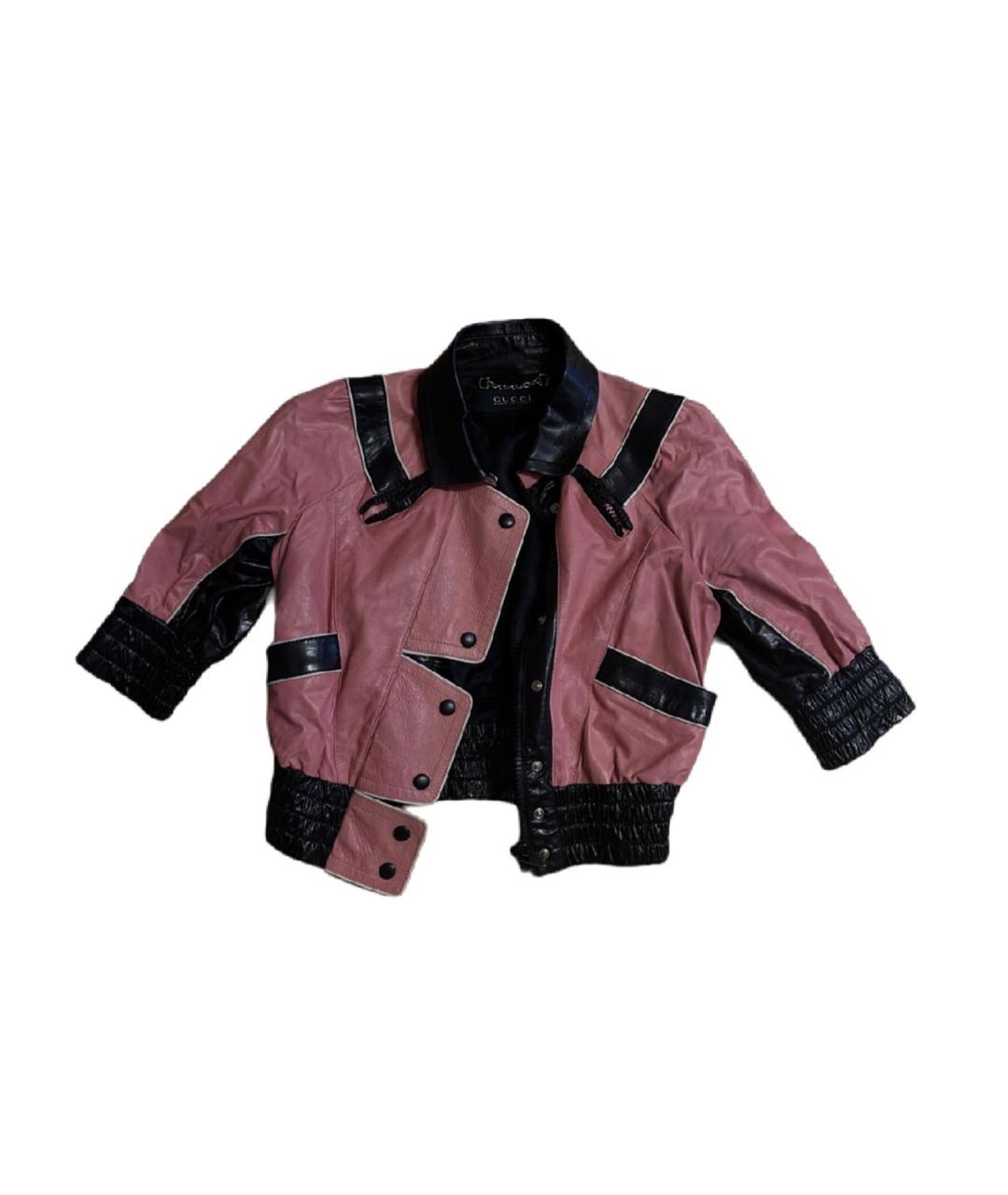 GUCCI Коралловая кожаная куртка, фото 4