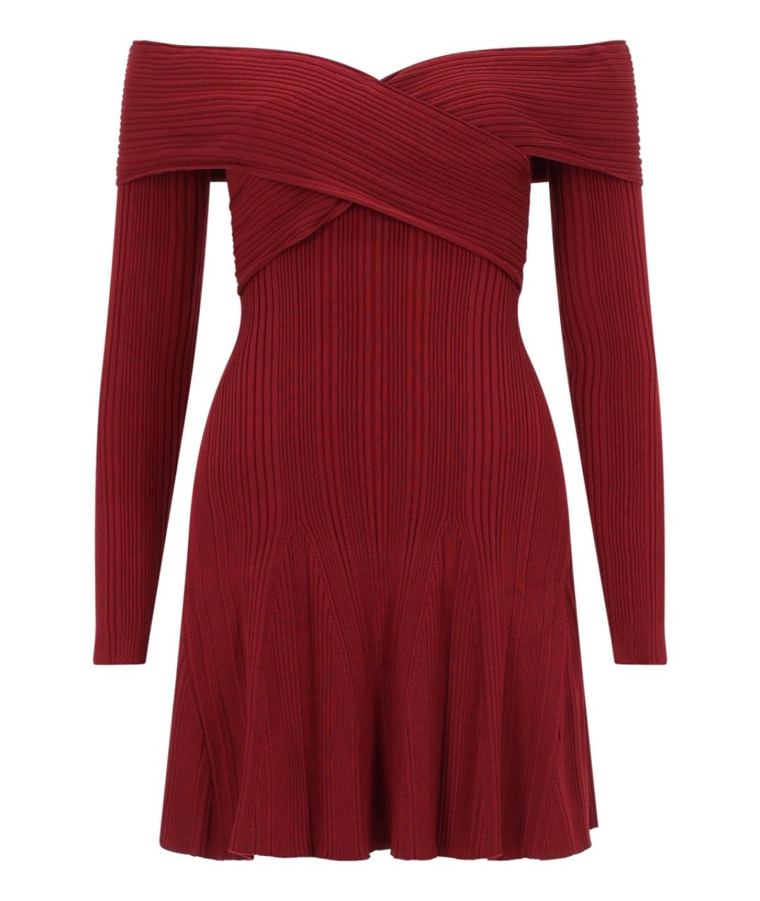 SELF-PORTRAIT Бордовое вискозное вечернее платье, фото 1