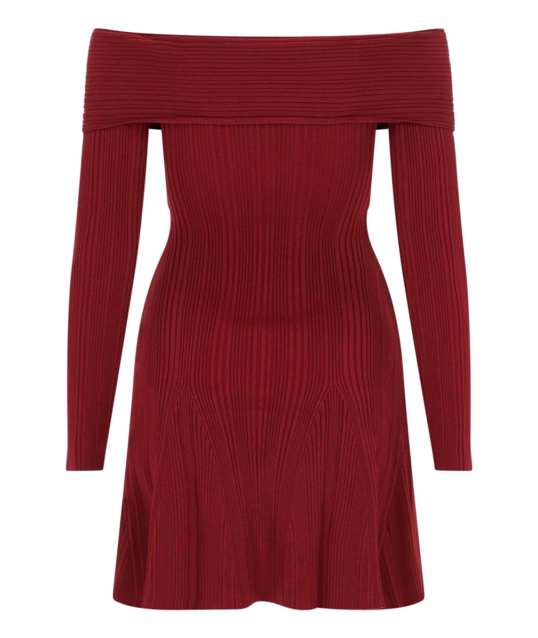 SELF-PORTRAIT Бордовое вискозное вечернее платье, фото 2